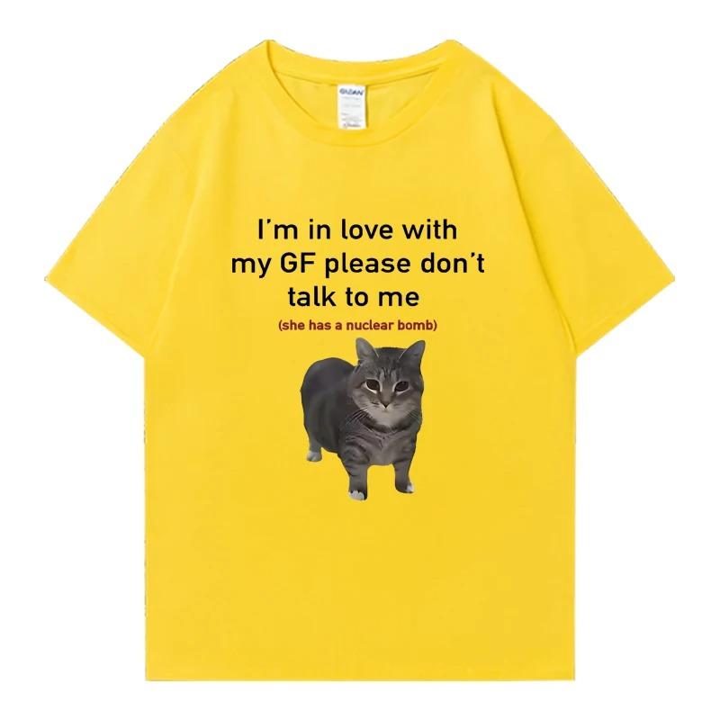 I Love My Girlfriend Funny Cat Crew Neck TShirt Summer Casual Unisex Plus Size Top Neutral Loose Tee WOMEN And Unisex TShirt