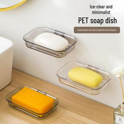 Wandmontierte, stanzfreie Seifenschale mit Saugnapf - Badezimmer-Ablageregal