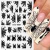 Halloween Nail Art Stickers Heart Spider Webs Designs Bat Moon Star Sliders Self-Adhesive Decals For Festive Manicure