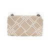 Tory Burch Kira Woven Leather Trim Chain Shoulder Strap Canvas Crossbody Mini Bag Women bags White 154831-250