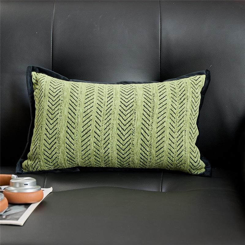 Chenille Pillow Cover, Vintage Art Sofa Cushion Cover, Herringbone Textured Decorative Throw Pillow Cover For Living Room
