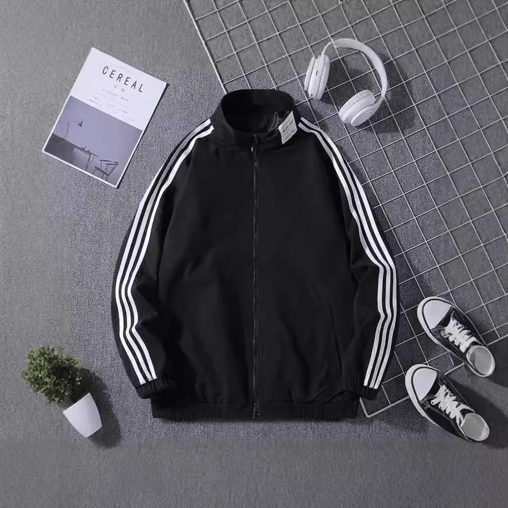 Jacket Men's Baseball Collar Men's Jacket Three Stripes Casual Top Men's Running Men's Sports Jacket