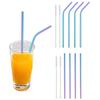 Reusable Drinking Straw Metal Straws 304 Stainless Steel Straws Set with Brush Bar Cocktail Straw for Glasses Drinkware