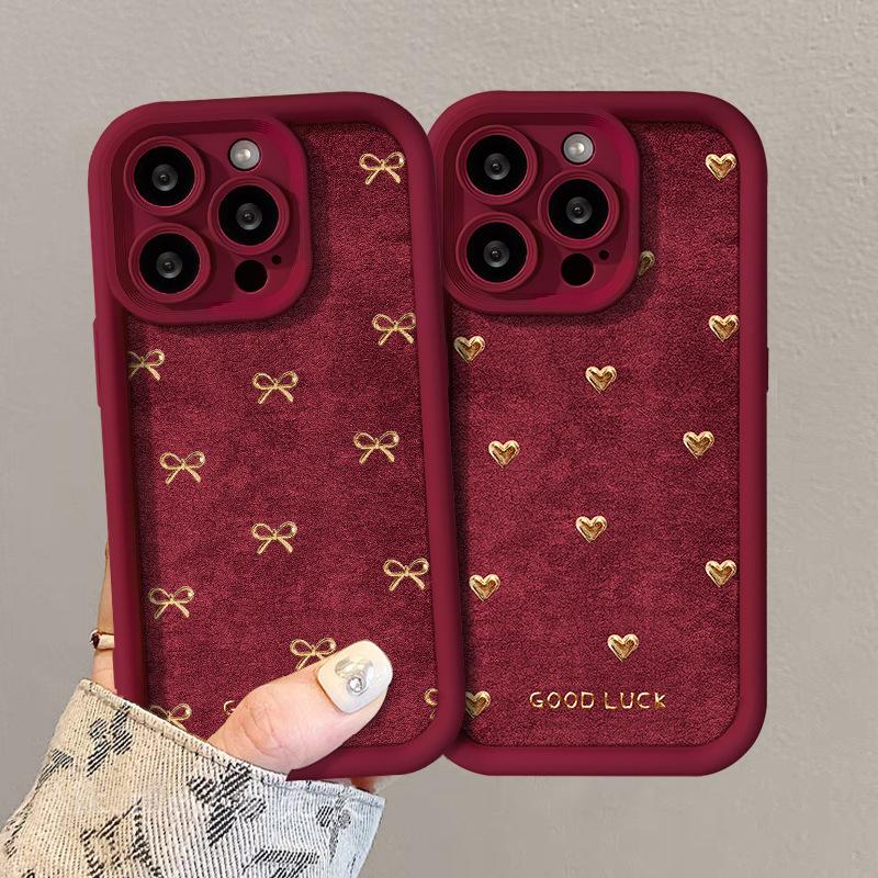 Love Bow Lanyard Is Suitable for Apple 11 New Year's Mobile Phone Case Iphone11promax Matte Silicone 11 Women