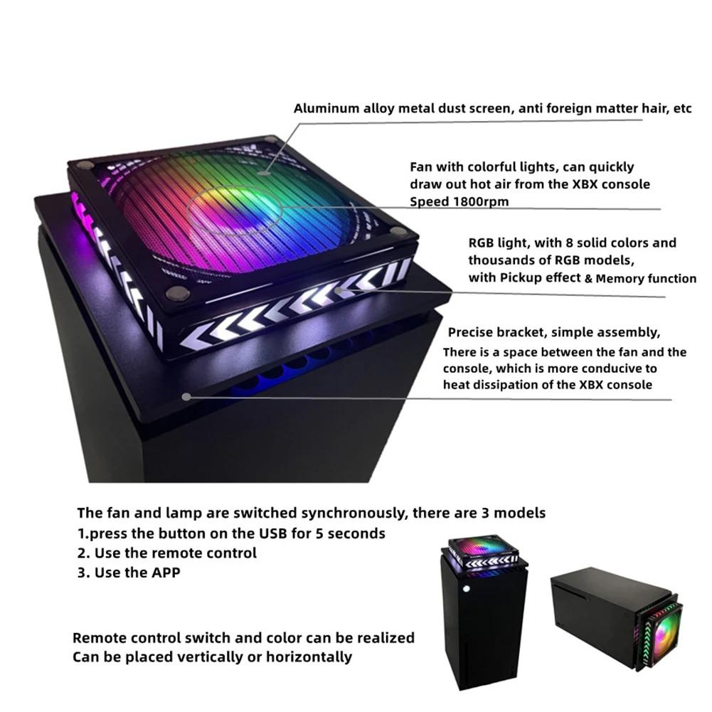 LED Světla Chladicí Ventilátor pro Příslušenství Konzole Xbox Series X