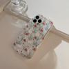 Korean-style floral rabbit design applicable iphone13Apple14Phone case11Cute girl15pro max Bracket16Transparent