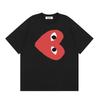 Japanese trendy brand heart-print short-sleeve T-shirt, unisex loose couple's summer casual daily versatile top