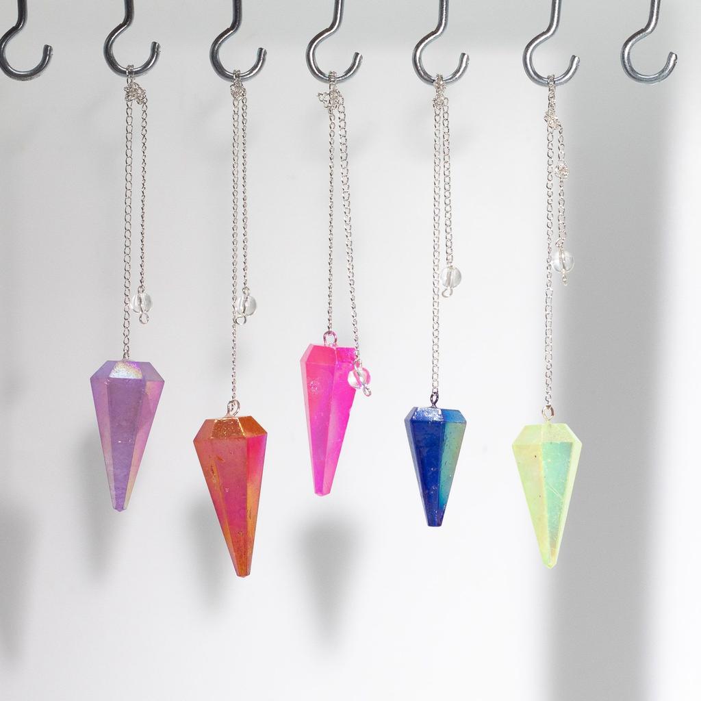 Six Sided Pendulum – Aurora Crystal Blue – 4cm