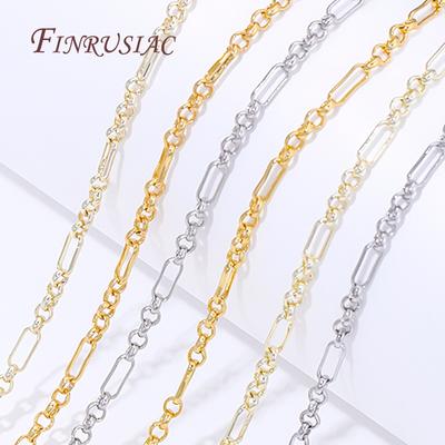 18K Gold Plated Rectangle Chains For Necklaces Bracelets DIY Jewelry Making Supplies,Decorative Needlework Chain Fittings