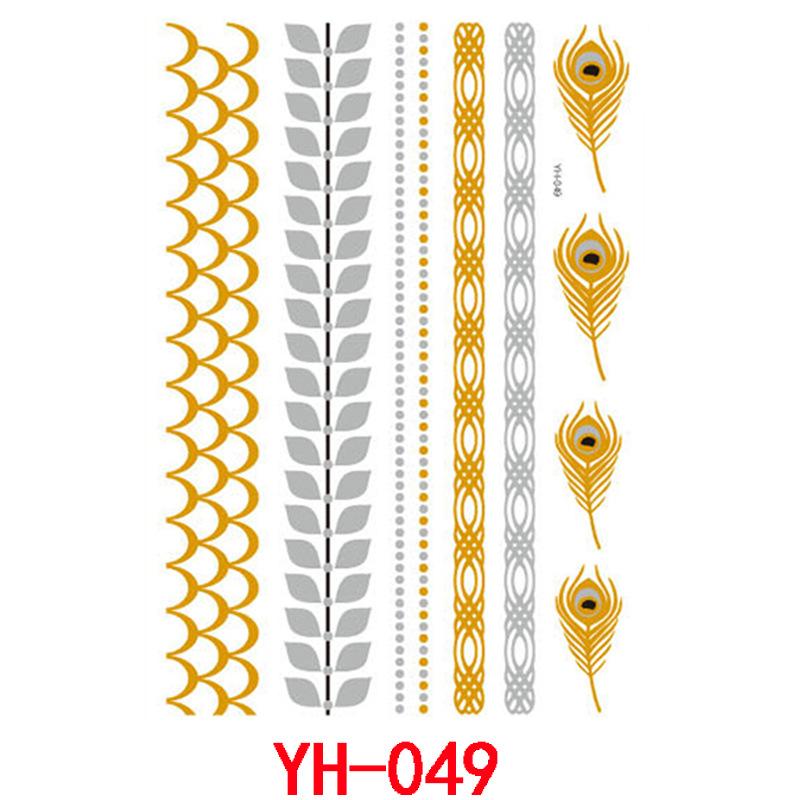 Bronzing Tattoo Sticker, Metal Waterproof Tattoo Sticker, Tattoo