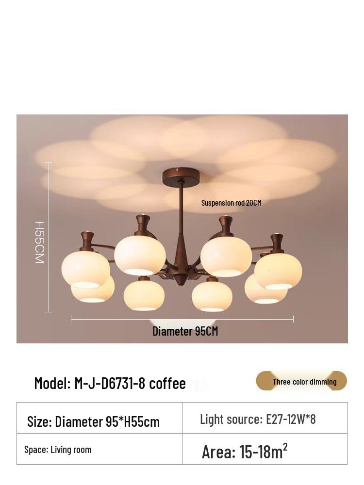 French Retro Nanyang Style Chandelier for Living Room, Restaurant, or Bedroom