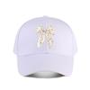 Floral Silk Hair Bow With Gold Trim Baseball Cap Fashion Unisex Sunhat Womens Outdoor Sports