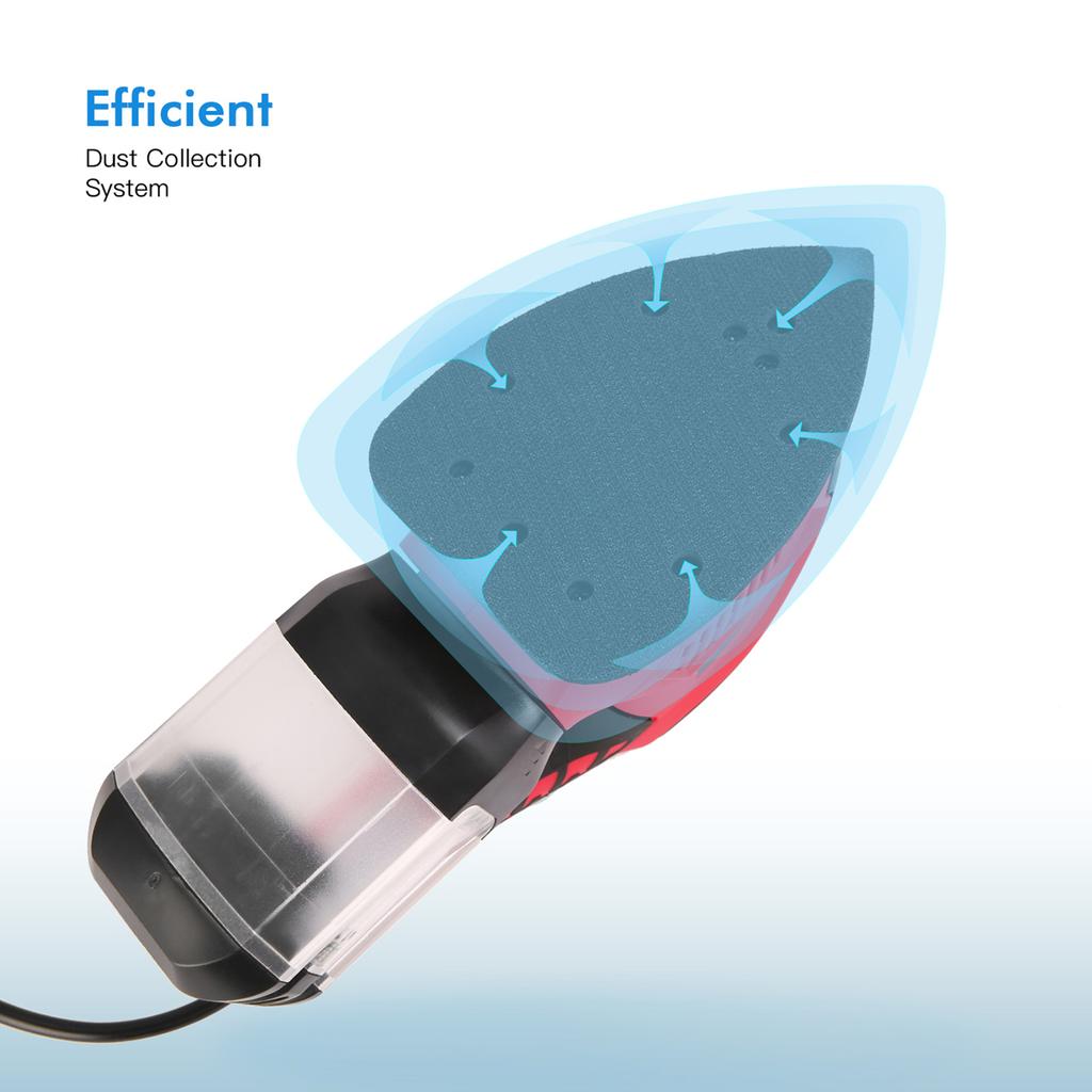 VISTRECK Detailschleifer 1,6 A 200 W 14000 OPM Kompaktschleifer Effizientes Staubsammelsystem mit