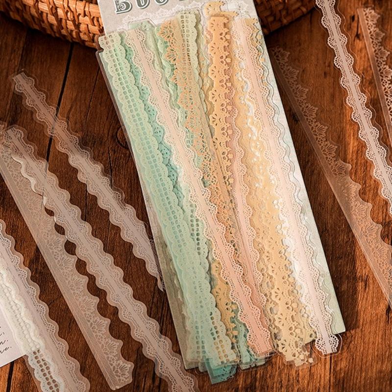 240Pcs Aesthetic Lace Sticker Scrapbooking Decorative Sticker for Journal Notebook Photo Album Phone Case Invitation