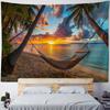 Beautiful Beach Coconut Tree Landscape Tapestry Polyester Fabric tapestry Wall Hanging Bohemian Wave Theme House Decoration