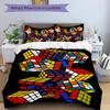 3Pcs Rubik'S Cube Puzzle Bedding Set Quilt Cover Pillowcase Home Christmas Xmas Halloween Gift 1 Duvet Cover 2 Pillowcase M92483