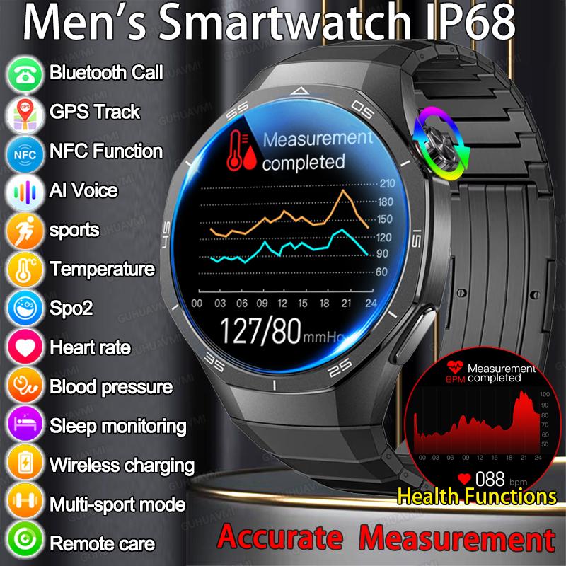 2025 New Watch GT5 Max Smart Watch HD AMOLED Screen NFC GPS Tracker Bluetooth Call Health Waterproof Smartwatch Men Women For Huawei