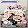 Juego de funda nórdica de 3 piezas (1 funda de edredón + 2 fundas de almohada, sin núcleo), Juego de Ropa de Cama Suave para Todas las Estaciones con Estampado de Jujutsu Kaisen, Regalo de Decoración para Dormitorio del Hogar