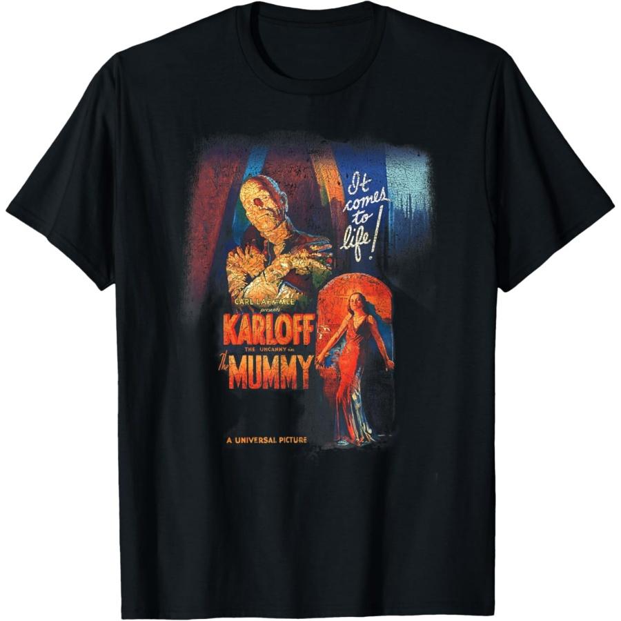 Универсальные Монстры Потертая Футболка с Постером Фильма «Мумия» S