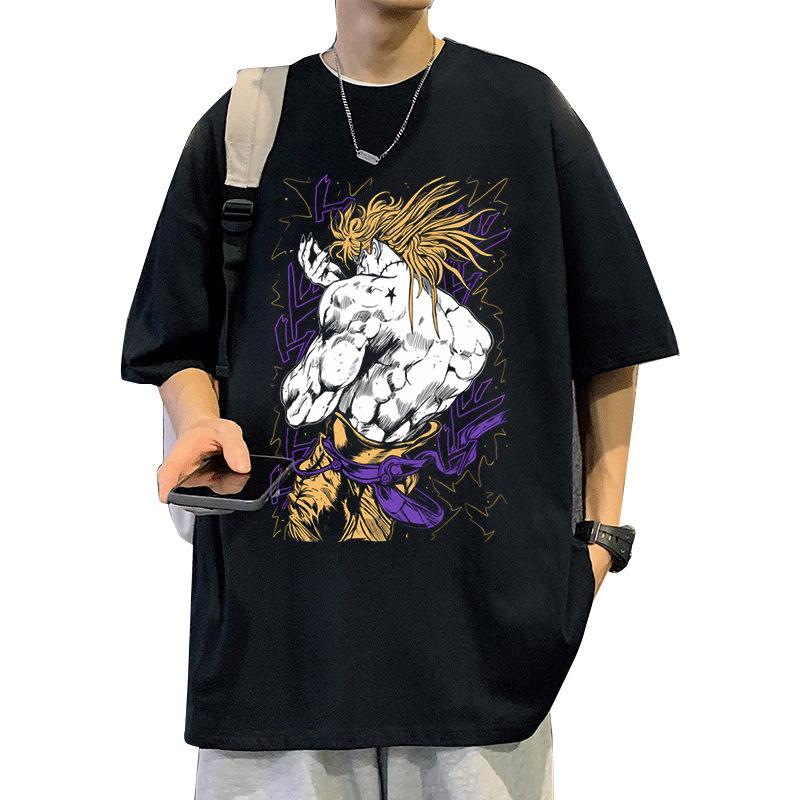Vinegar Double Jojos Bizarre Adventure Anime Trend Tshirt Cotton Graphic Tee Unisex Unisex Summer Streetwear
