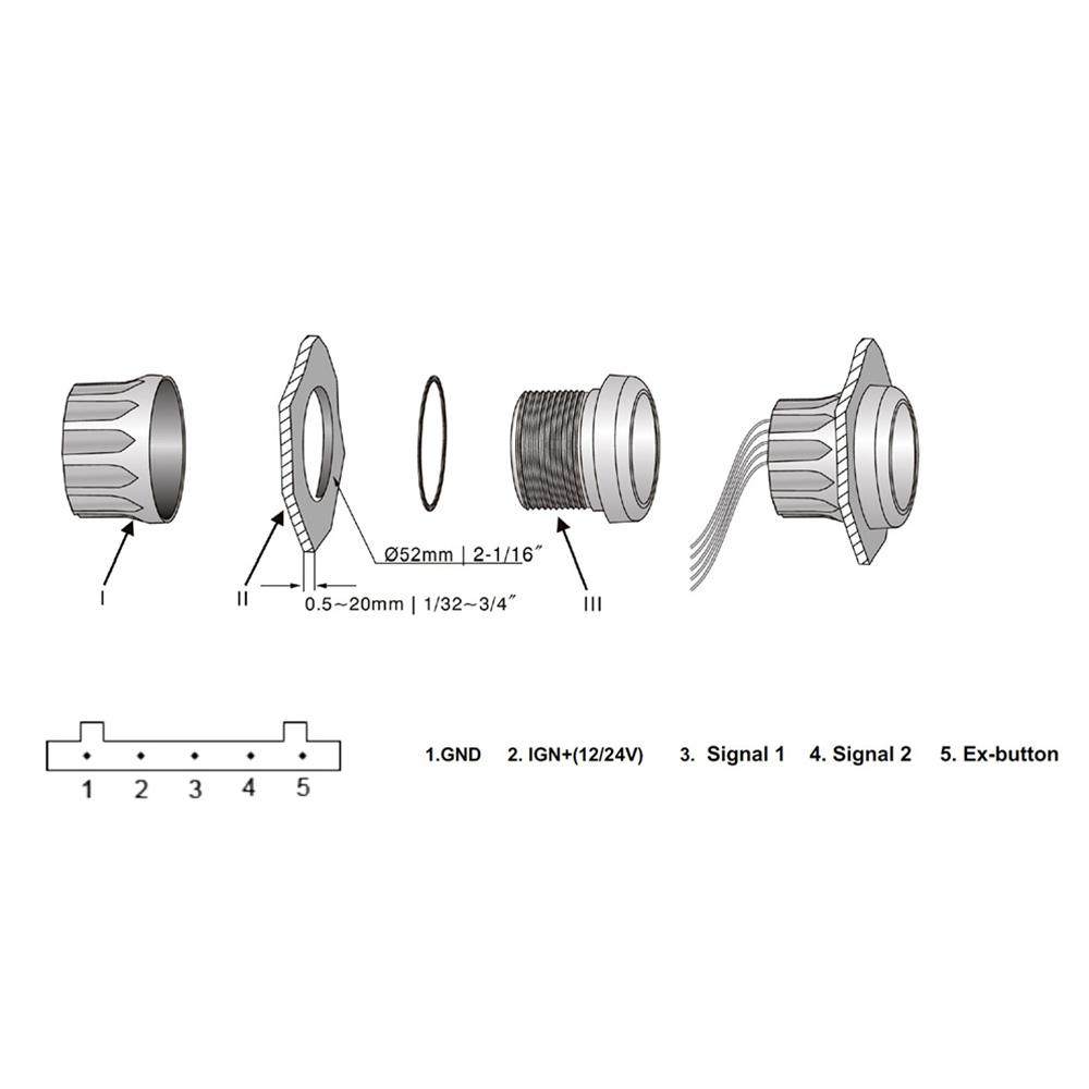 Digital LED Meter 12V / 24V, 52mm, 2 in 1, Voltage + Fuel level, Dual sensor, Waterproof