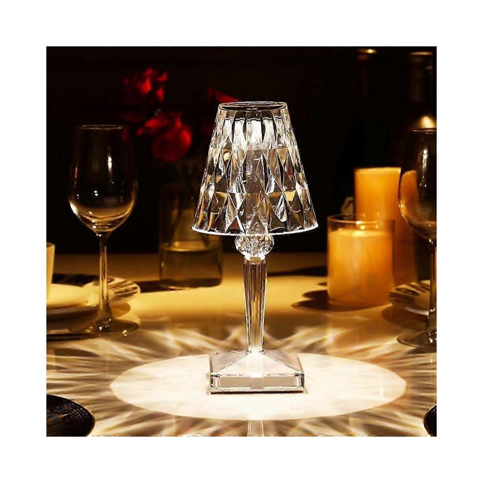 3colors Diamond Table Lamp Crystal Led Bar Table Lamp Rechargeable Touch Sensor Dimming Bedside Lam