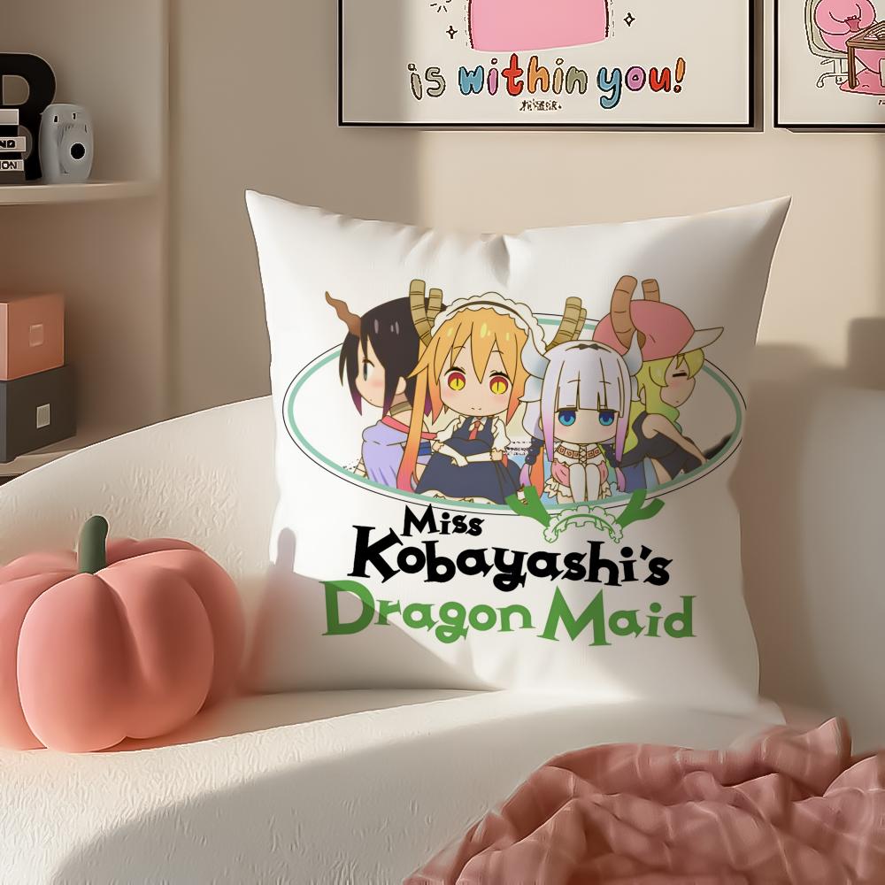 Miss Kobayashis Dragon MaidB Anime Cushion Cover Pillowcase Short Plush Invisible zipper Room Sofa Cushion Cover