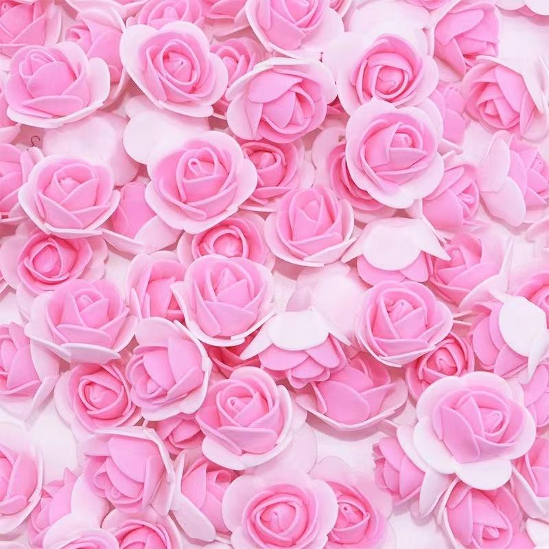 50~500Pcs 3.5cm PE Foam Rose Head Artificial Flower For Wedding Birthday Party Home Decor DIY Bear Rose Valentines Day Gifts