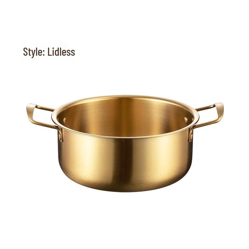 JINGRUIXIANG Korean Style Gold Stainless Steel Ramen Pot