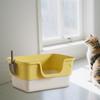 Cat Litter Box for Indoor Cats High Sided Pet Supplies Toilet, Low Entry Kitten
