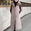 Fashion Winter Long Vest Woman Coats Elegant Thick Warm Sleeveless Parka Women's Jackets