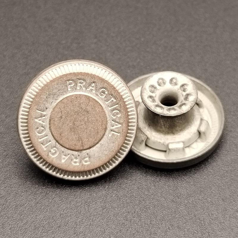 17MM Round Metal Shank Button for Denim Jackets & Overalls