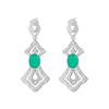 New Stud Earrings Imitation Natural Emerald Zircon Earrings Slightly Inlaid with Diamonds Light Luxury Design Small Skirt Earrings
