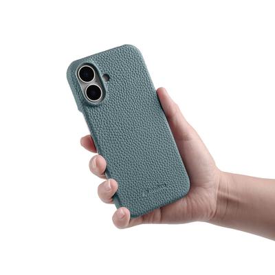 MELKCO Pro iPhone 16 Plus Pouzdro Pravá hovězí kůže PC Kryt na telefon Kompatibilní s MagSafe