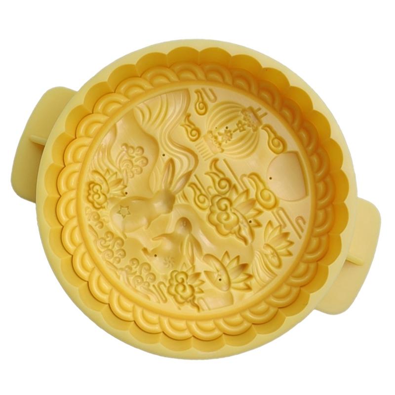 Round Moon Rabbit Mooncake Mold 300g 600g Mid Autumn Festival DIY Hand Pressure Fondant Moon Cake Mould Decoration Tool