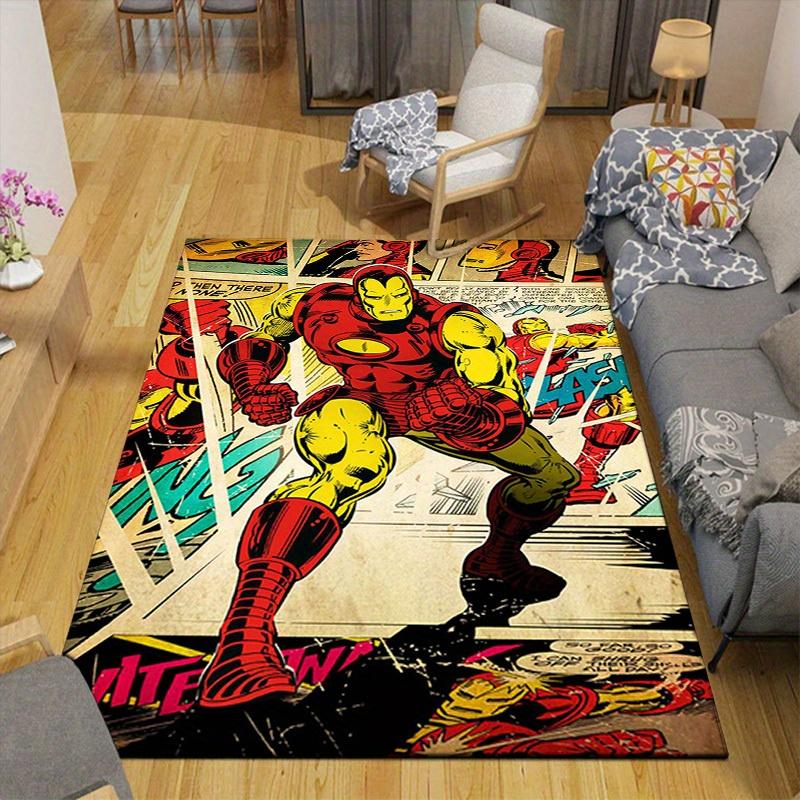 1pc Marvel Avengers Super Heroes Area Rug, Non Slip Floor Mat, Cartoon Character Design, Soft Velvet, Room Decor, Washable