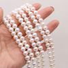 1String, White Natural Freshwater Pearls, 9-10mm Near Round Pearl Beads for Jewelry Making DIY Crafts, Birthday Wedding Gifts, 36cm
