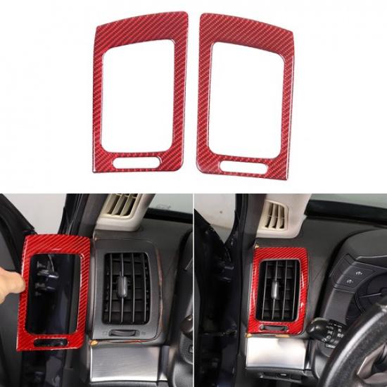 Red Carbon Fiber Side Air Vent Outlet Cover Trim For Infiniti G37 Sedan 2007-13