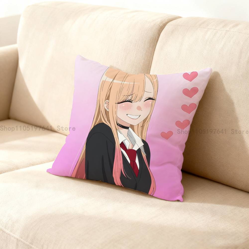 K-Kitagawa M-Marin Pillow Case Plush Pillow Cases Home Decoration Pillow Cover For Sofa Bed Chair Living Room