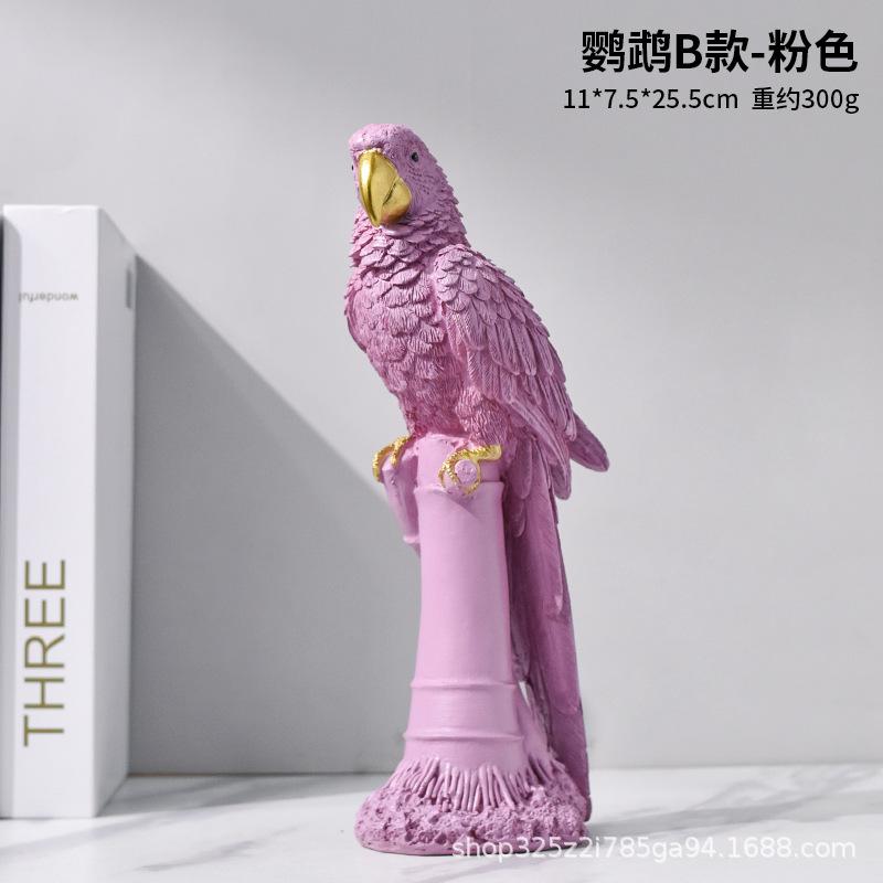 Nordic Modern Minimalist Parrot Resin Statue Home Decor Creative Animal Figurine Crafts Ornaments Table Living Room Decorations