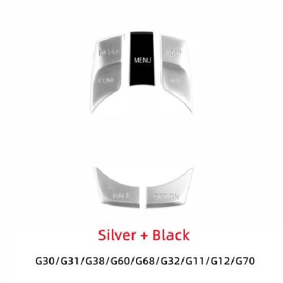 Luxury Silver & Black Car Center Media Button Change For BMW 5 G30 7 G11 2018-22