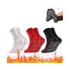 Socks - Pack of 3 Pairs - Self-heating Tourmaline Acupressure - High Quality Cotton Polyester - Size M (Red)