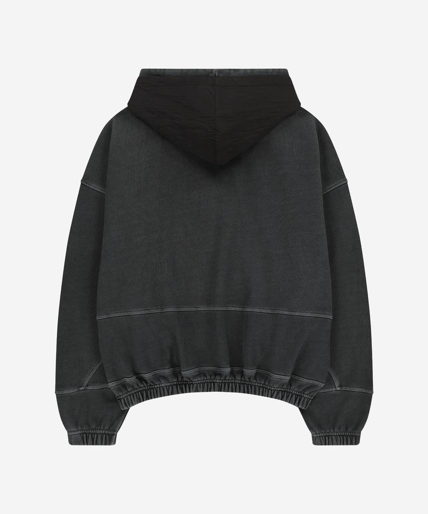 Node Labs Dev:7 Garment Dyed Double Hooded Zip-Up_Black