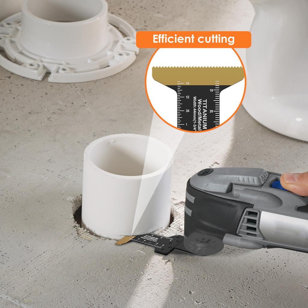 12Pcs Titanium Oscillating Saw Blades Set 1.34/1.73inch Multipurpose Bi-Metal Oscillating Multitool Saw Blades Cutting Tool