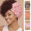 Curly Pineapple Headband Pink Floral Print Soft Breathable Hair Band Sleeping Exercise Anti-Knotting