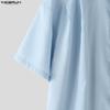 INCERUN Oversized Men Tie Neck Short Sleeve Button Up Casual Loose Shirts Tops