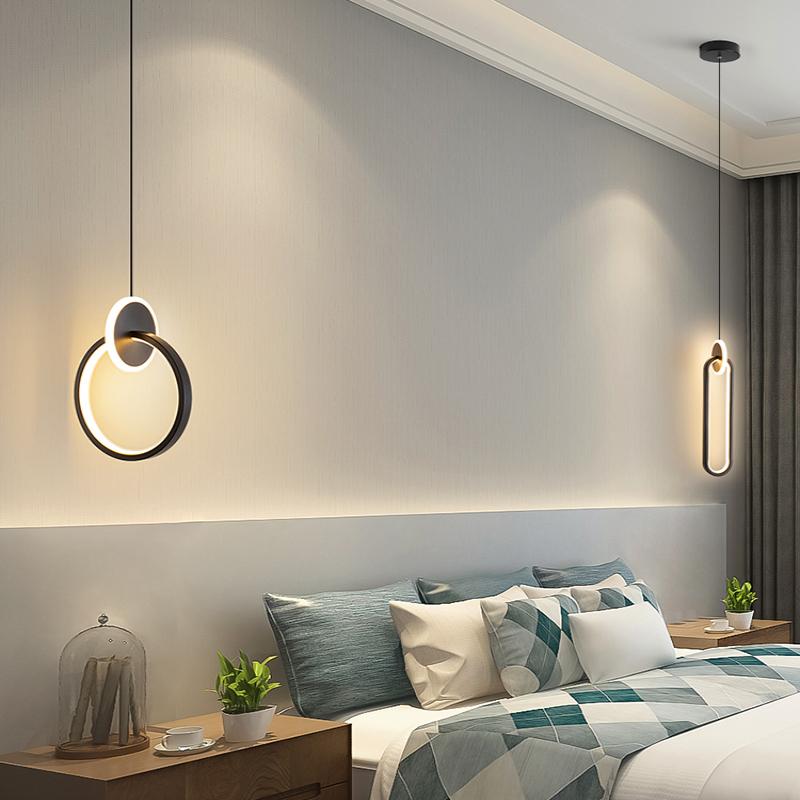 Lămpi cu suspendare cu LED nordic, auriu, negru, candelabru, lumini suspendate pentru dormitor, noptiera, lectură, restaurant, bar, decorativ