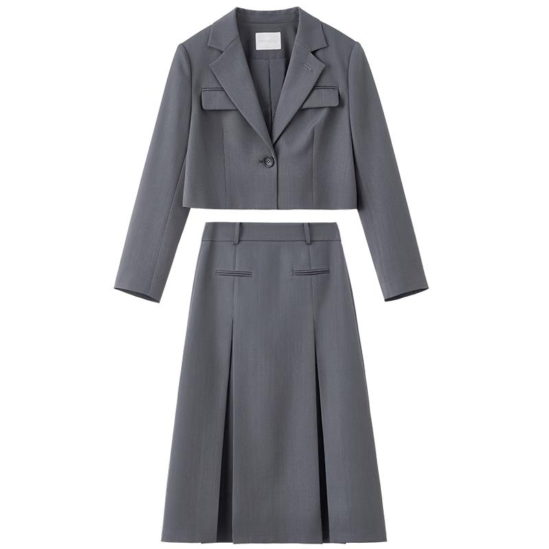 Women's Professional Blazer and A-Line Skirt Suit