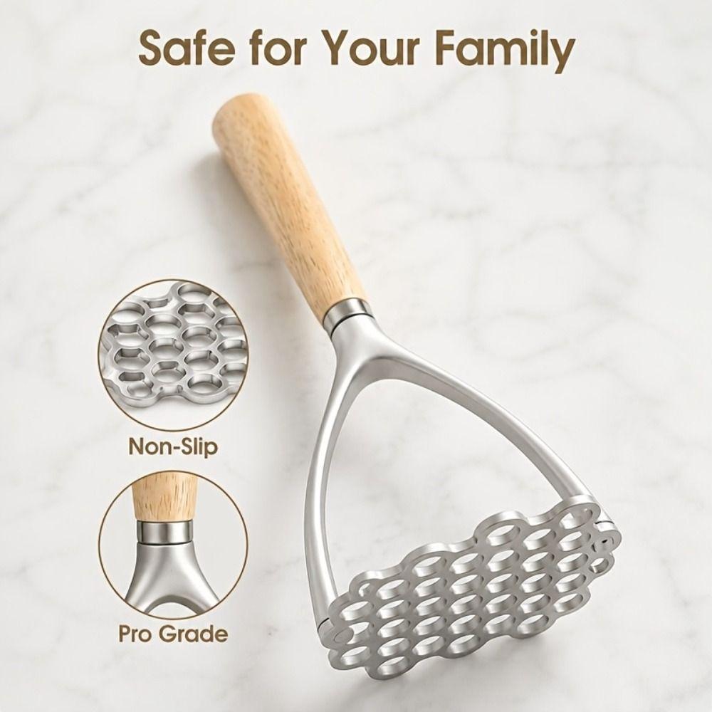 Non-Stick Coating Potato Ricer Wooden Handle Food Smasher Baby Food Preparation
