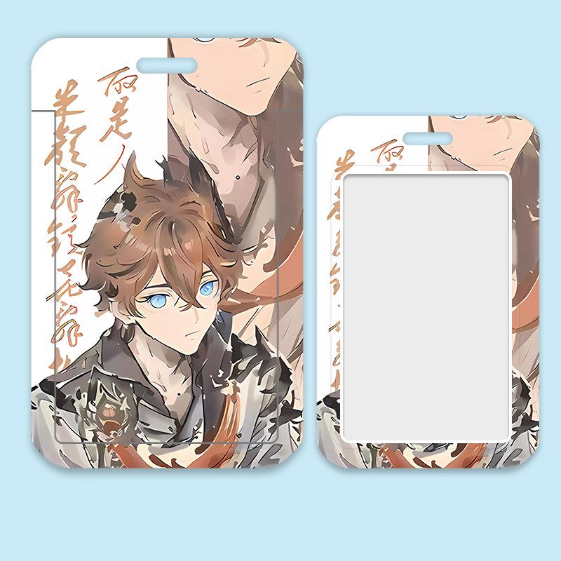 Game Genshin Impact Card Sleeve Business Retractable GanYu Credit Card Holders Bank ID Cover Cases Holders Bus Card Organizer